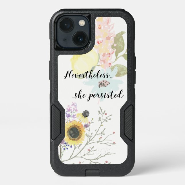 Nevertheless, she persisted Calligraphy Quote Otterbox iPhone Case (Back)