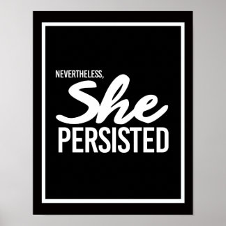 Nevertheless She Persisted - Elizabeth Warren --   Poster