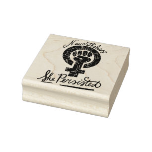 Nevertheless she persisted Feminist Symbol Art Rubber Stamp