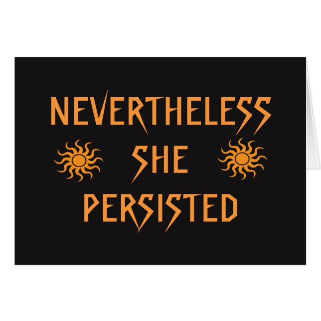 Nevertheless She Persisted Golden Sun Blank Card (Front Horizontal)