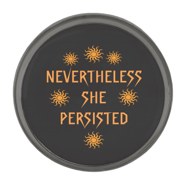 Nevertheless She Persisted Golden Sun Lapel Pin