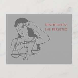 Nevertheless, she persisted (gray) postcard