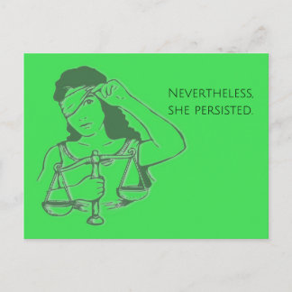 Nevertheless, she persisted (green) postcard
