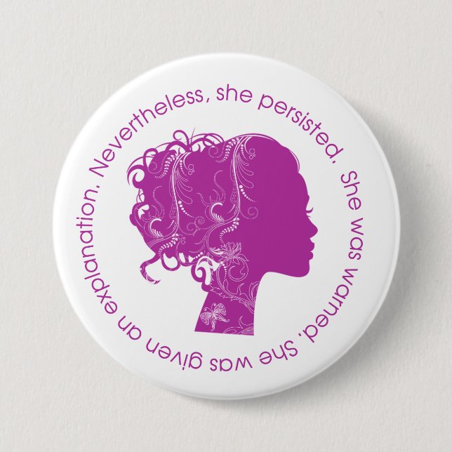 Nevertheless, She Persisted (Magenta) Button (Front)