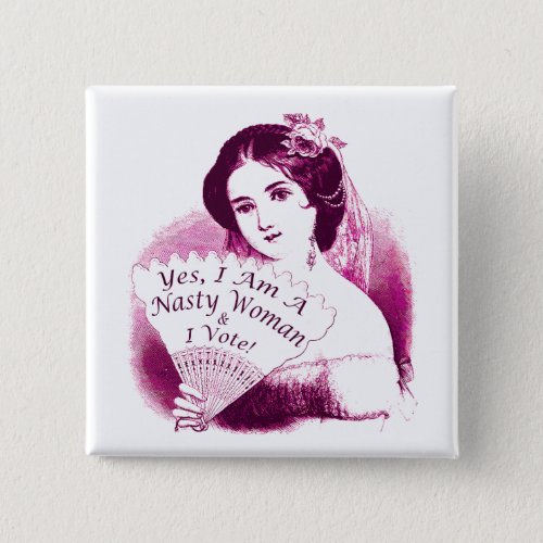 Nevertheless She Persisted Victorian Lady  Fan 6 Button