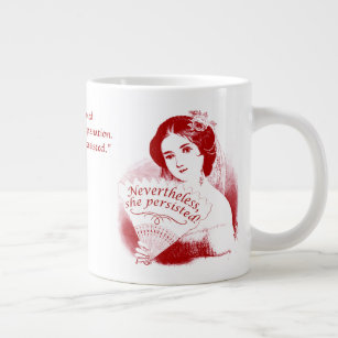 Nevertheless, She Persisted Victorian Lady & Fan 7 Large Coffee Mug