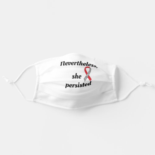 Nevertheless She persisted with AE awareness ribb Adult Cloth Face Mask