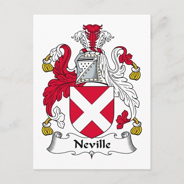 Neville Family Crest Postcard (Front)