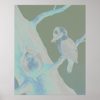 Neville Hp Cayley - Laughing Kookaburra Poster by niceartpaintings at Zazzle