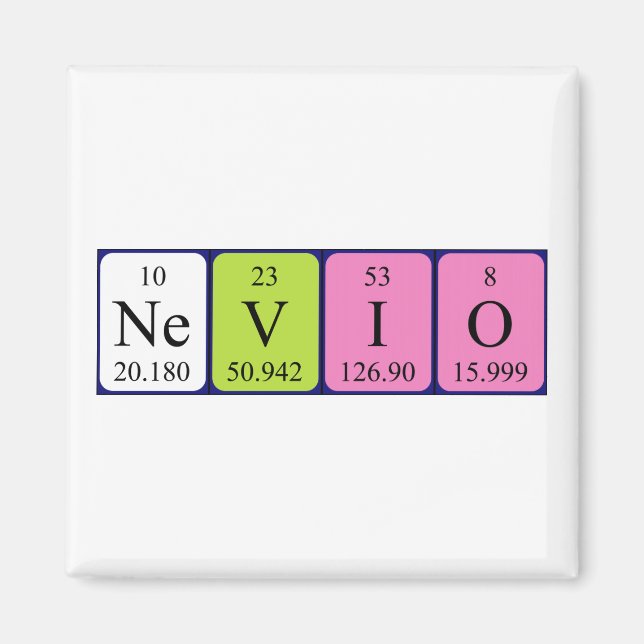 Nevio periodic table name magnet (Front)
