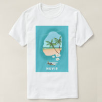 Nevis Caribbean island Illustrated map.