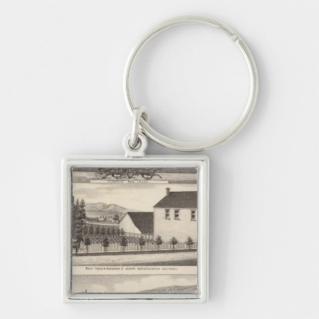 Nevis, Green residences, farms Keychain (Front)