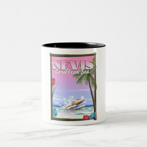 Nevis Holiday poster Two_Tone Coffee Mug