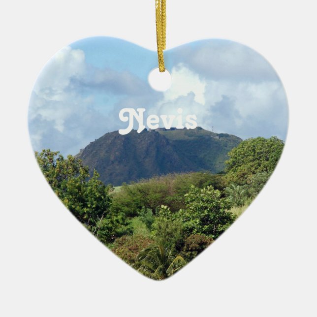 Nevis Landscape Ceramic Ornament (Front)