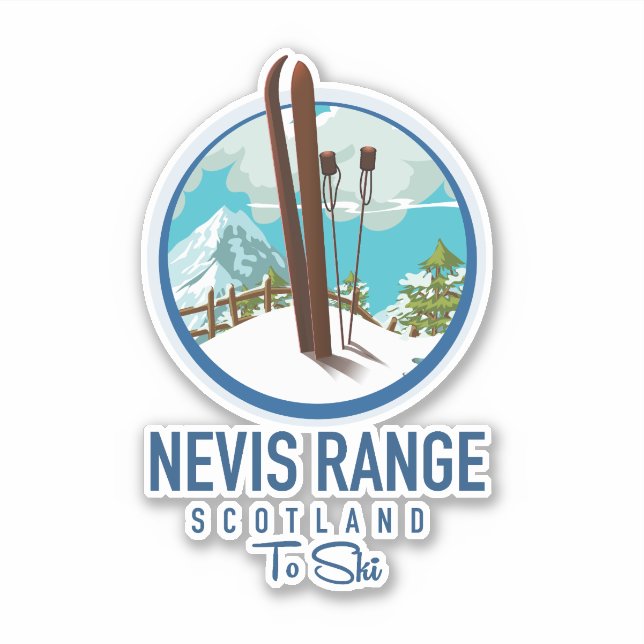 Nevis Range scotland Ski logo Sticker (Front)