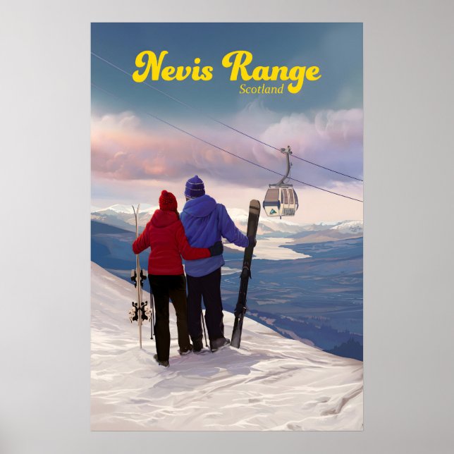 Nevis Range Scotland Ski Resort Travel Poster (Front)