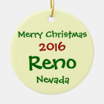 New 2016 Reno Nevada Merry Christmas Ornament at Zazzle