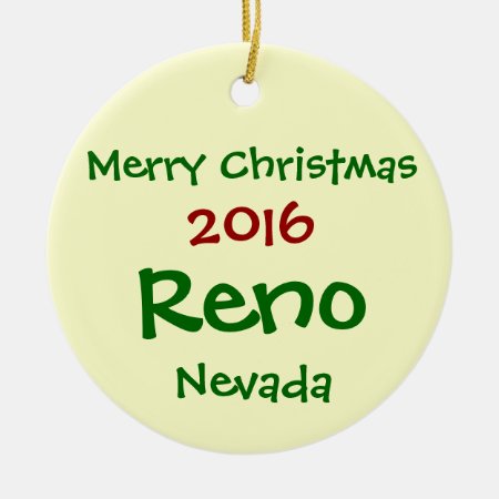 New 2016 Reno Nevada Merry Christmas Ornament