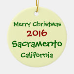 New 2016 Sacramento California Christmas Ornament at Zazzle