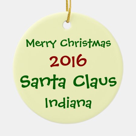 New 2016 Santa Claus Indiana Christmas Ornament