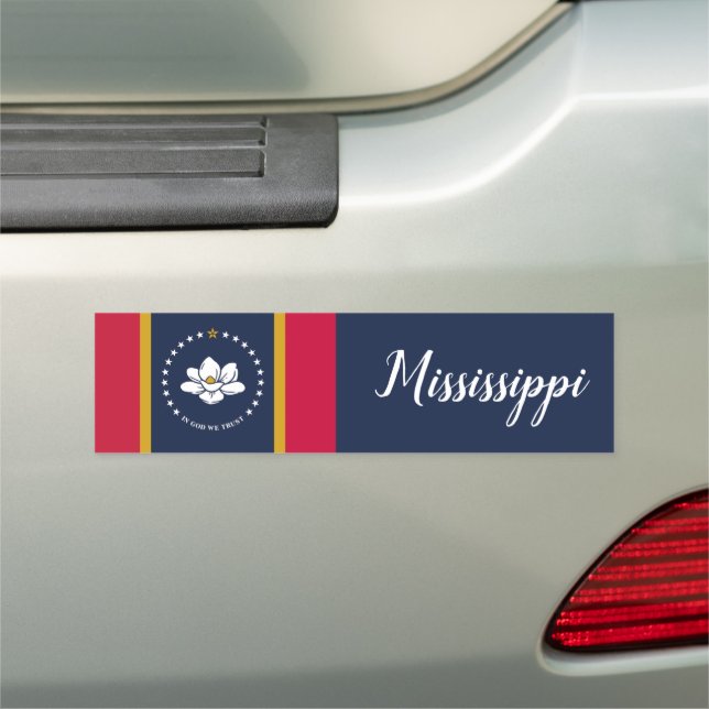 New 2020 Mississippi Flag Car Magnet (In Situ)