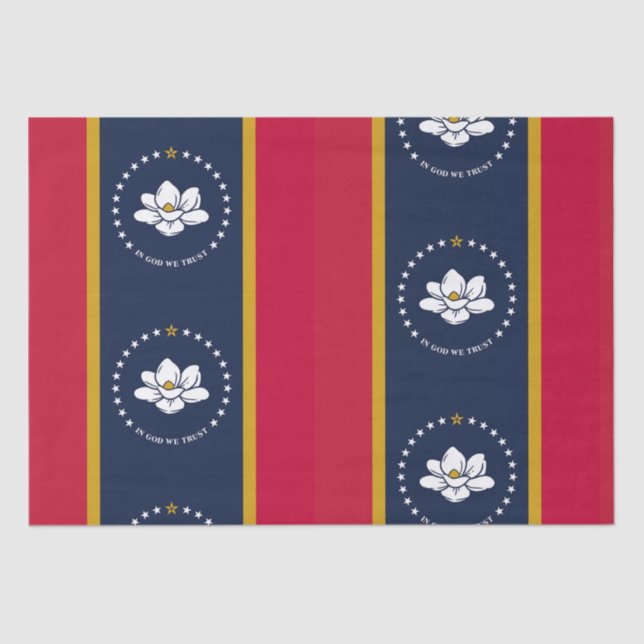 New 2020 Mississippi Flag Pattern Tissue Paper (Front)