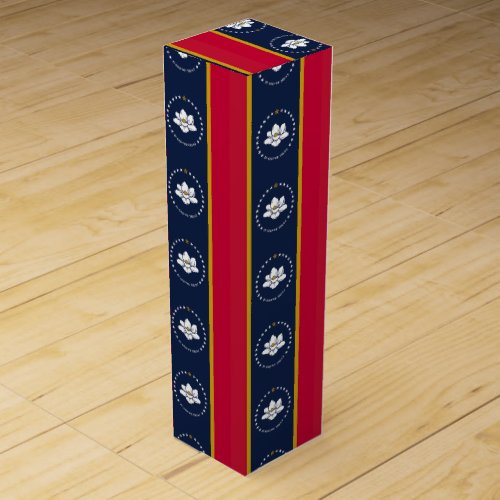 New 2020 Mississippi Flag Pattern Wine Box