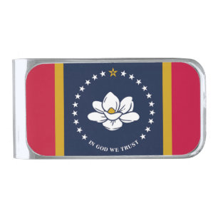 New 2020 Mississippi Flag Silver Finish Money Clip