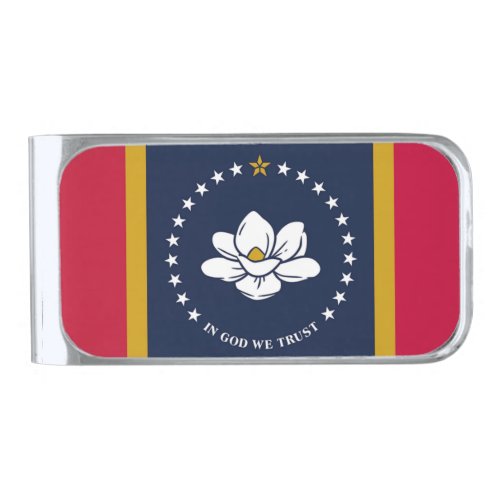 New 2020 Mississippi Flag Silver Finish Money Clip