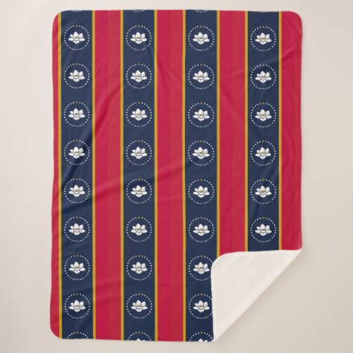 New 2020 Mississippi Flag Stripes Sherpa Blanket