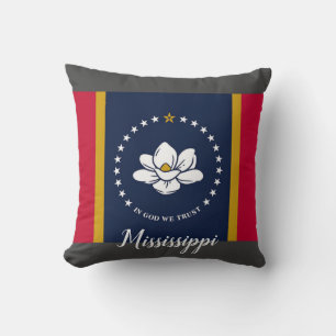 New 2020 Mississippi Flag Throw Pillow