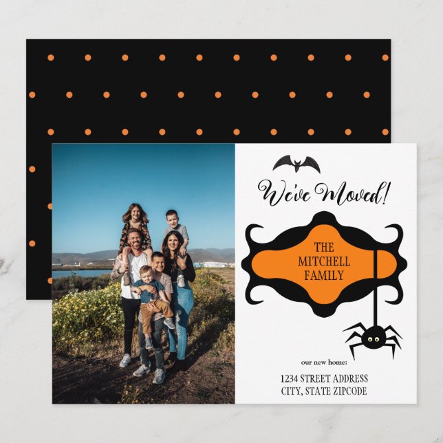 New Address Add Photo Halloween We Moved Announcement (Front/Back)
