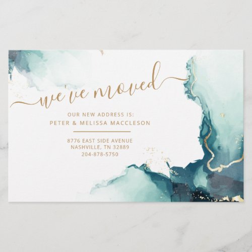 New Address Agate Script Moving Announcement Card