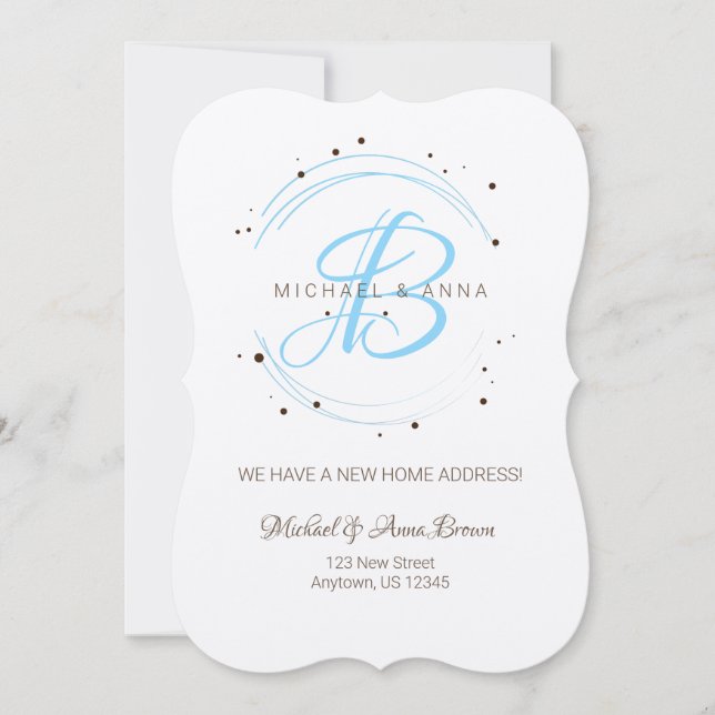 New Address Announcement Monogrammed (Front)