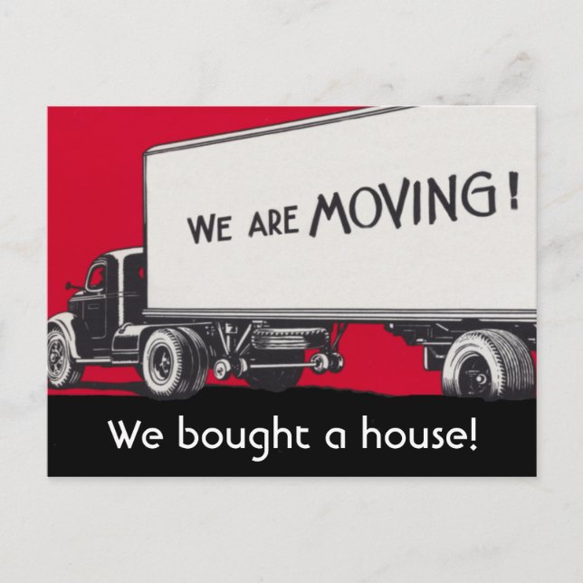 New Address Announcement on Retro Moving Truck (Front)