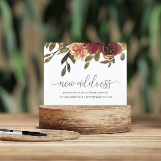 New Address Autumn Bouquet Change of Address Announcement Postcard