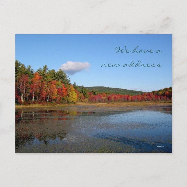 New Address Autumn Shore Announcement Postcard (Front)