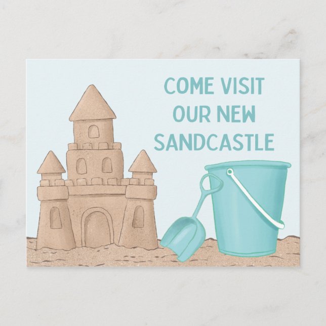 New Address Beach House Announcement Postcard (Front)