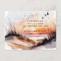 New Address Beach Sunset Sand Dunes Moving