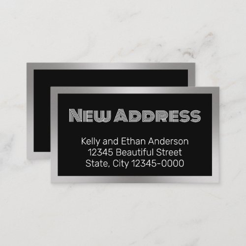 New Address Black and Silver Moving Announcement