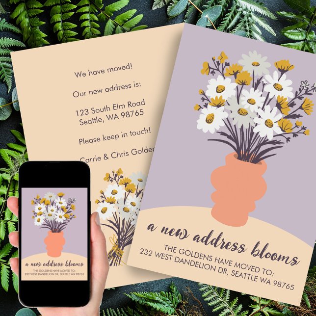 New Address Blooms Moving Announcement Bouquet  (New Address Blooms Moving Announcement Bouquet Card)