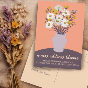 New Address Blooms Moving Announcement Bouquet Postcard