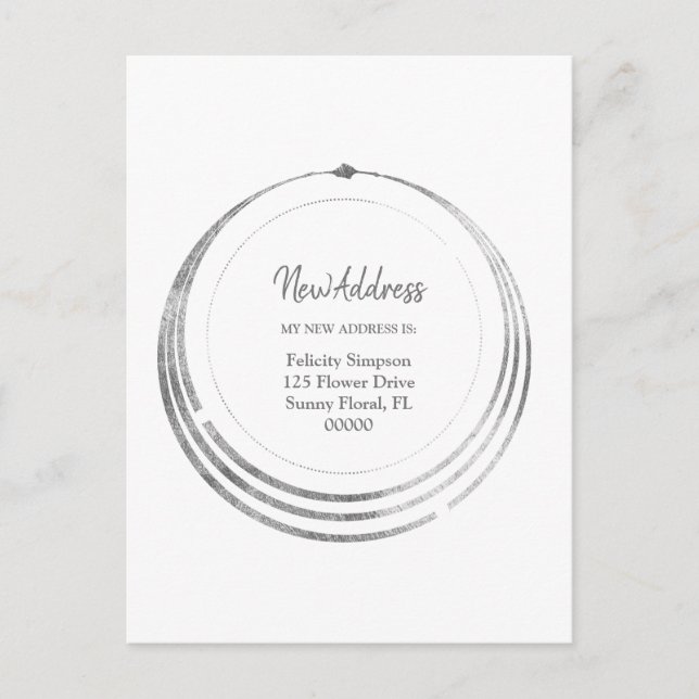 New Address| Boho Geometric Moving Notice Postcard (Front)