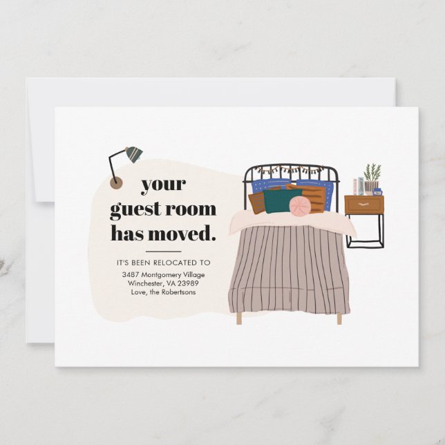  New Address Boho Guest Bedroom Decor Moving Announcement (Front)