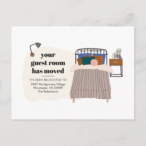  New Address Boho Guest Bedroom Decor Moving Announcement Postcard
