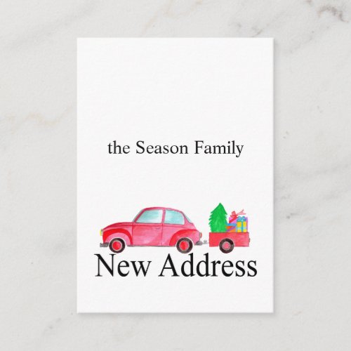 New Address Car and Christmas gifts Enclosure Card