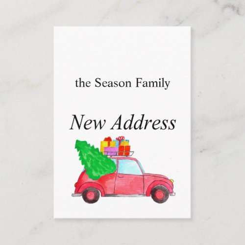 New Address Car and Christmas gifts Enclosure Card