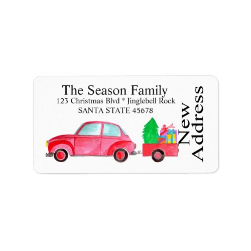 New Address Car and Christmas gifts Label