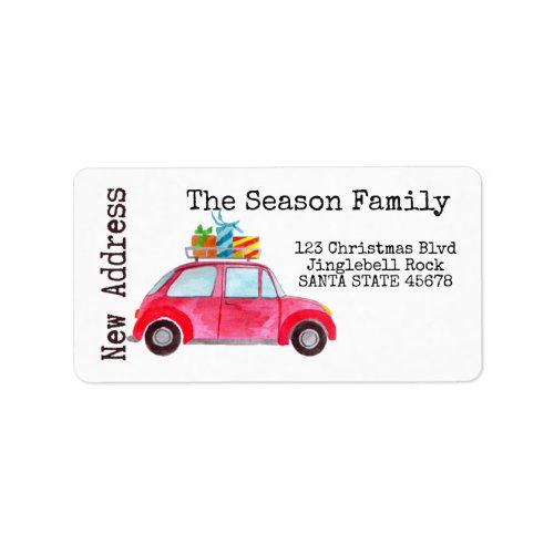 New Address Car and Christmas gifts Label