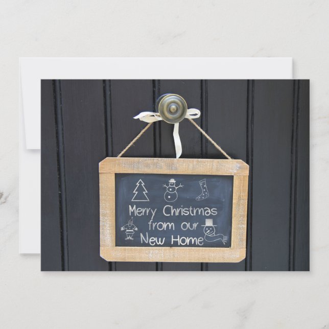 New Address Chalkboard Christmas Card (Front)
